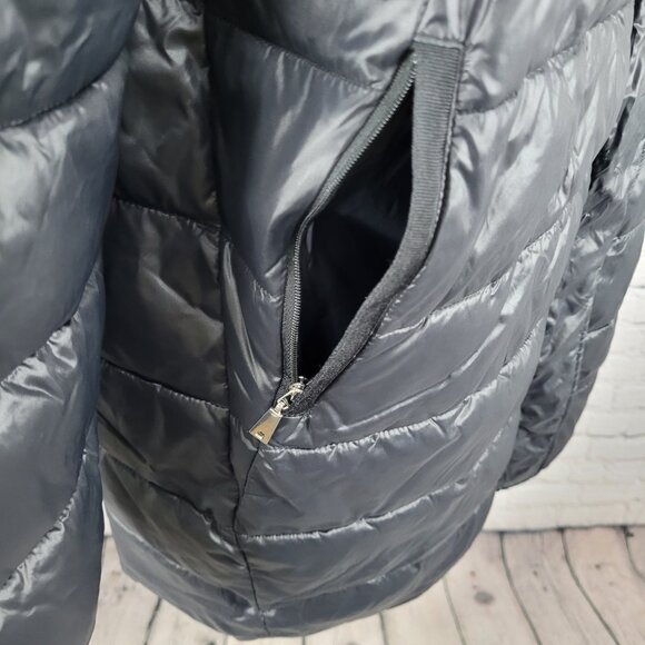 Luisa Viola Black Quilted Imbottito Full Zip & Snap Jacket Italy Made US Size 14 - Picture 10 of 16